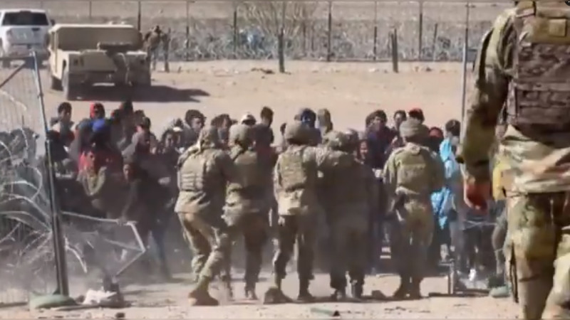 Guardia Nacional de Texas desbordada por migrantes en la frontera de El Paso