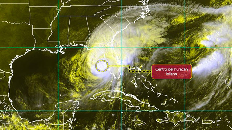 Huracán Milton se degrada a categoría 3 mientras avanza hacia Florida