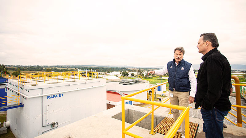 Supervisa Mauricio Kuri planta de tratamiento de aguas residuales en Amealco, Querétaro 