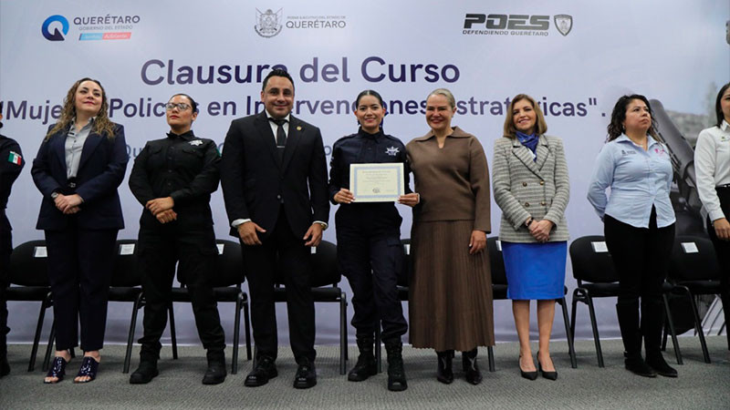 En Querétaro, clausuran Curso de Mujeres Policías en Intervenciones Estratégicas